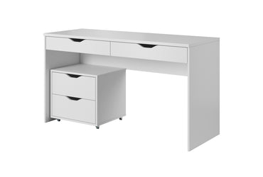 Sleek Matt White Home Office Desk - FurniComp