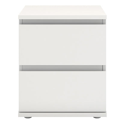 Sorrento 2 Drawer White Bedside - FurniComp