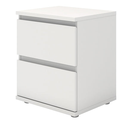 Sorrento 2 Drawer White Bedside - FurniComp