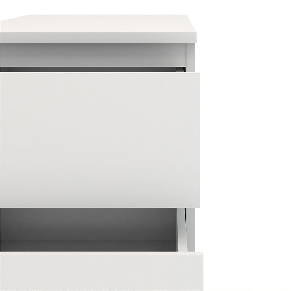 Sorrento 2 Drawer White Bedside - FurniComp