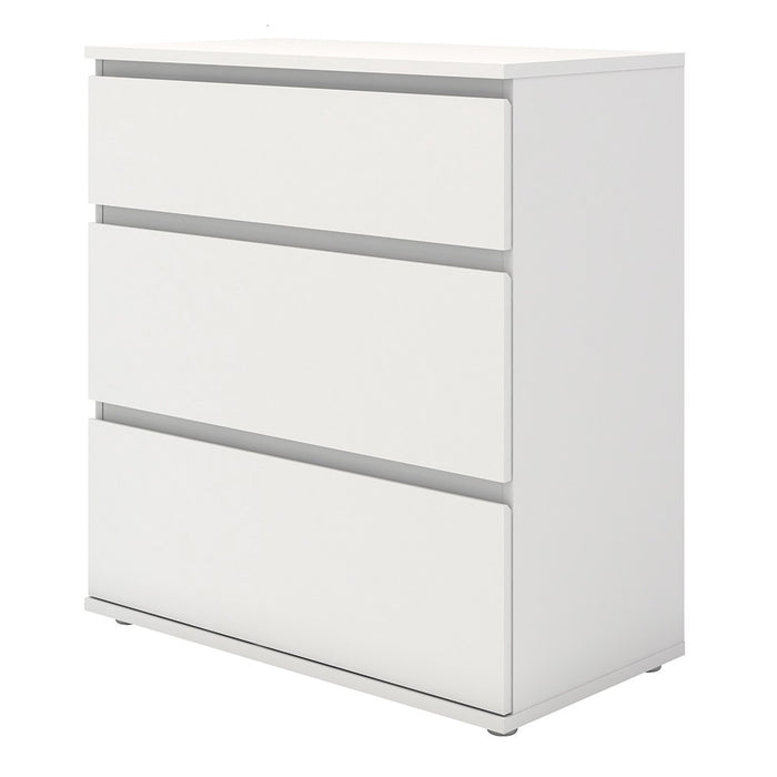 Sorrento 3 Drawers White Chest of Drawer - FurniComp