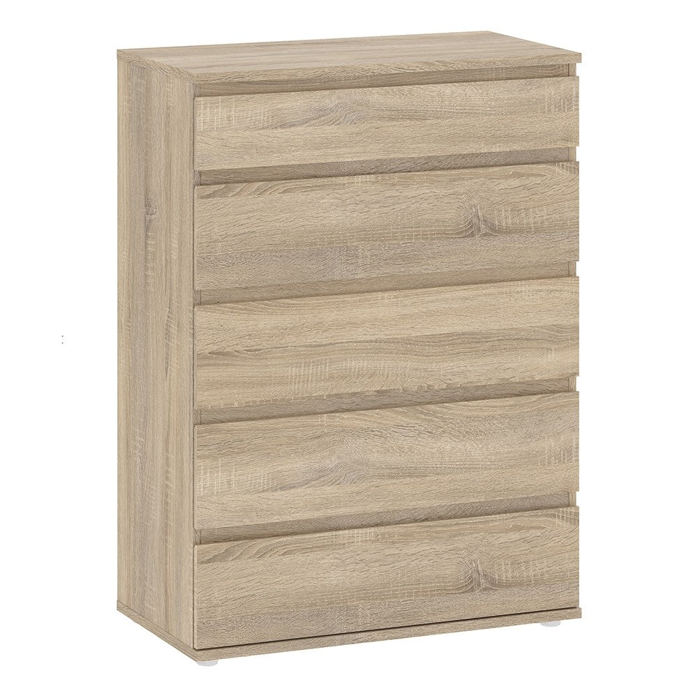 Sorrento 5 Drawers Oak Chest of Drawer - FurniComp
