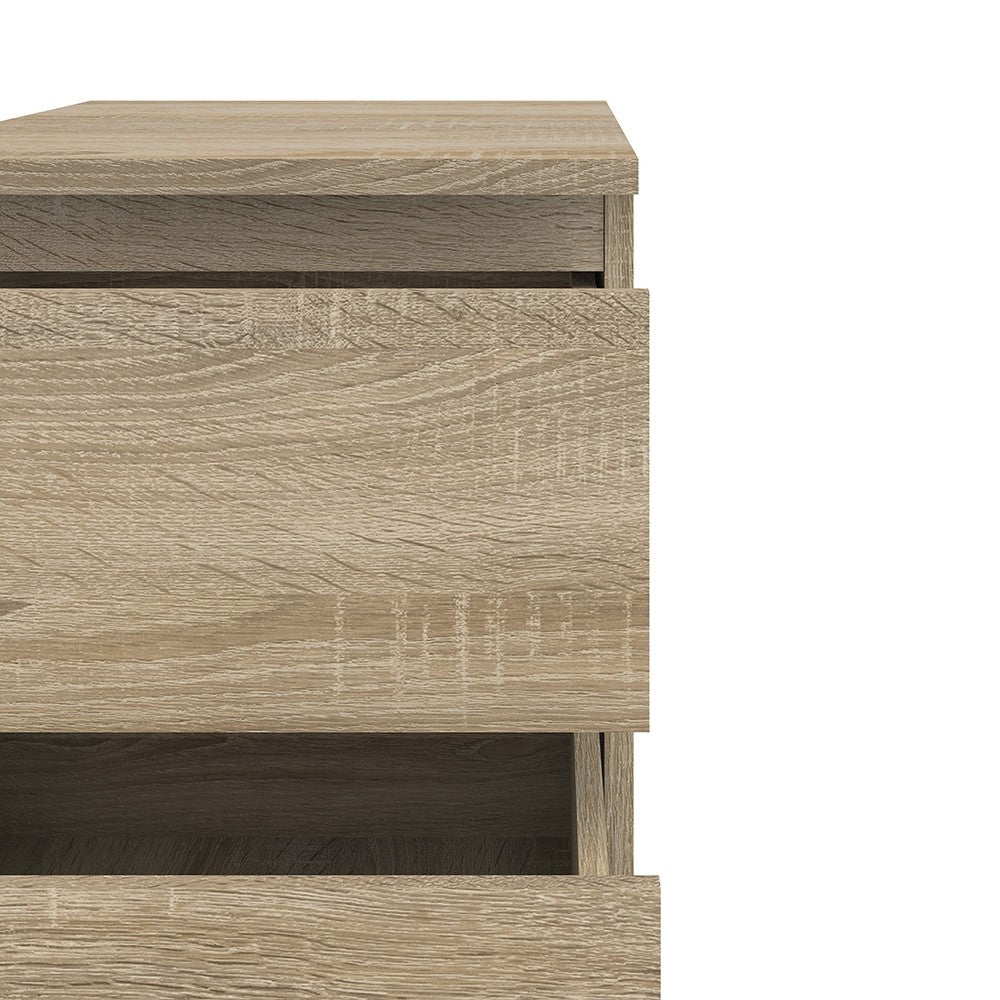Sorrento 5 Drawers Oak Narrow Chest of Drawer - FurniComp