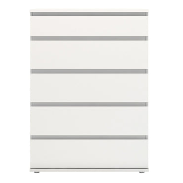 Sorrento 5 Drawers White Chest of Drawer - FurniComp