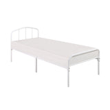 Spencer White Metal Frame Bed - FurniComp