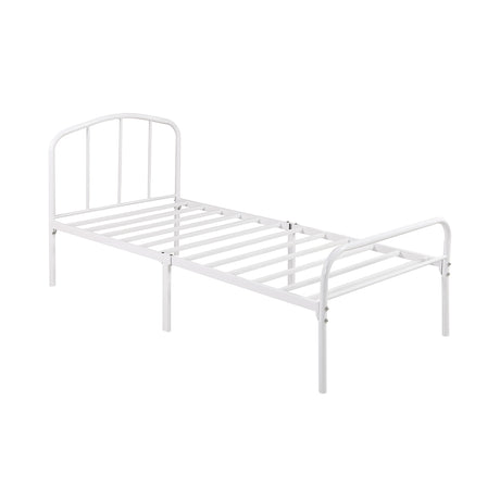 Spencer White Metal Frame Bed - FurniComp
