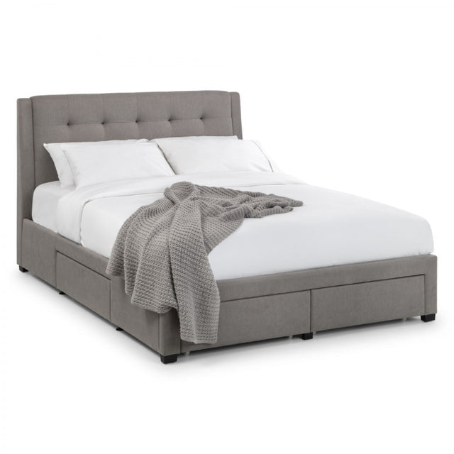 Stockton Grey Fabric 4 Drawer Bed - FurniComp