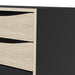 Stuttgart Matt Black and Oak 1 Door 3 Drawer Sideboard - FurniComp