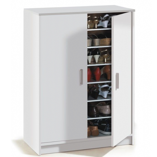 2 Door Light Oak Effect Slatted Shoe Storage Cabinet Unit –  HouseandHomestyle