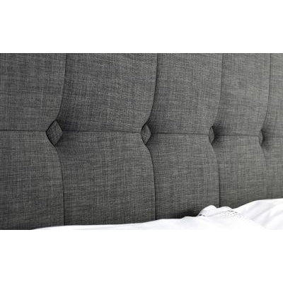 Terni High Headboard Slate Grey Fabric Bed - FurniComp