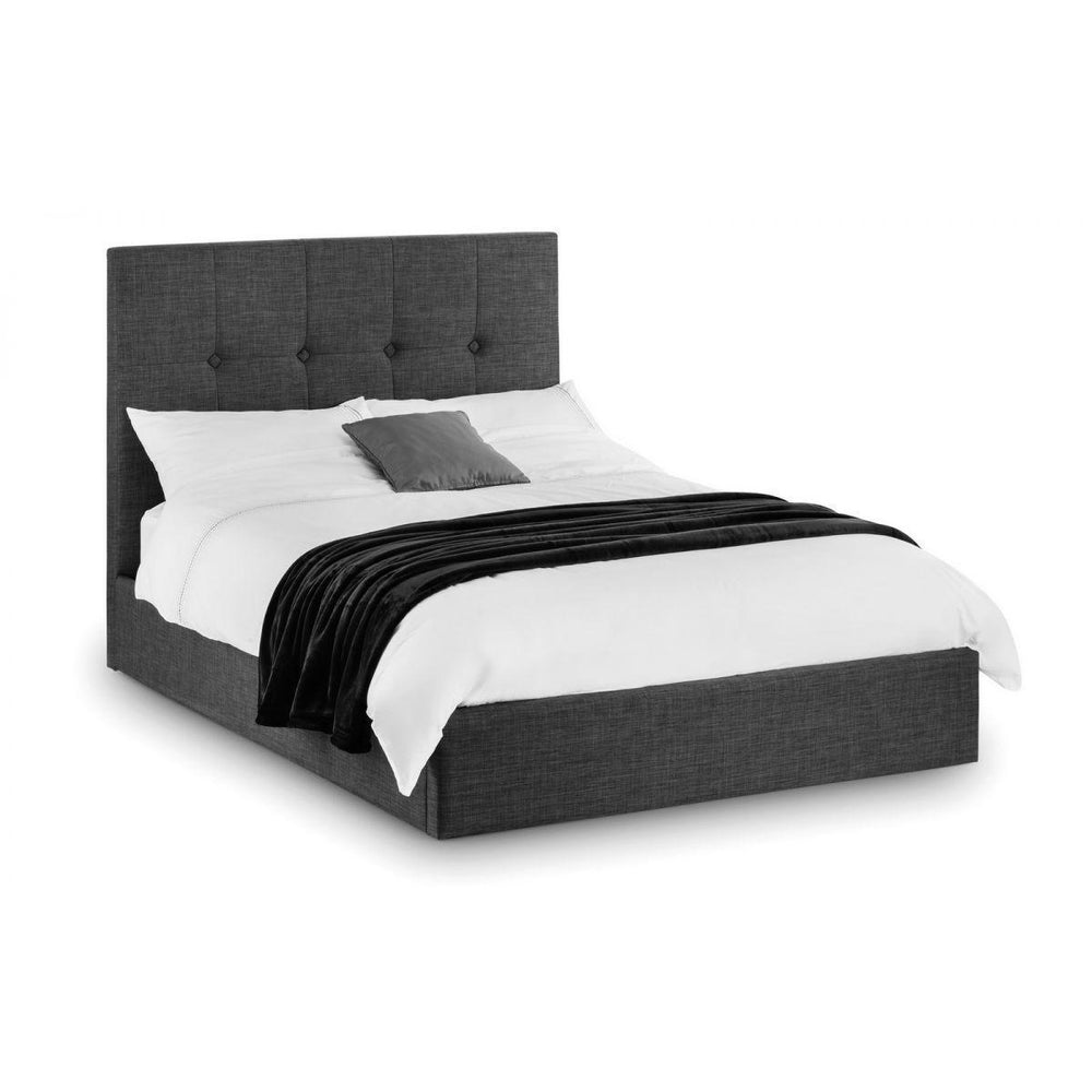 Terni Slate Grey Lift Up Storage Fabric Bed - FurniComp
