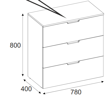 Trendy White 3 Drawer Chest of Drawer - FurniComp