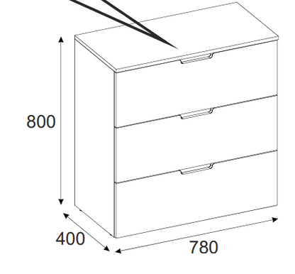 Trendy White 3 Drawer Chest of Drawer - FurniComp