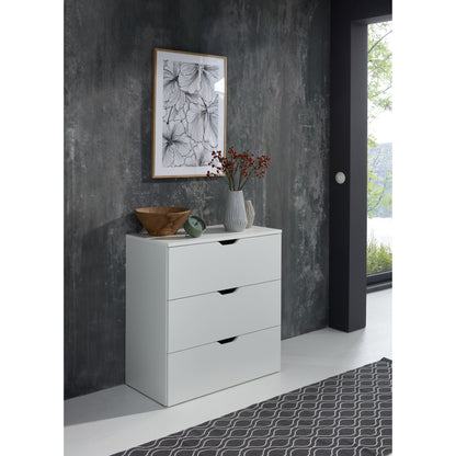 Trendy White 3 Drawer Chest of Drawer - FurniComp