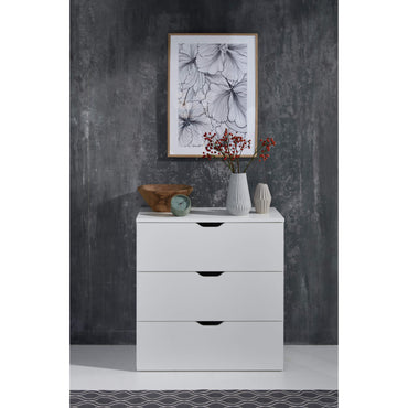 Trendy White 3 Drawer Chest of Drawer - FurniComp