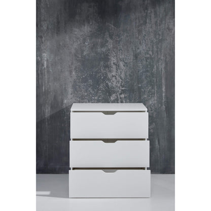 Trendy White 3 Drawer Chest of Drawer - FurniComp