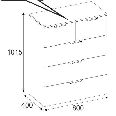 Trendy White 5 Drawer Chest of Drawer - FurniComp