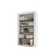 Siena 2 Door 4 Shelf White Gloss and Dark Walnut Bookcase - FurniComp