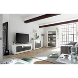 Siena 2 Door 4 Shelf White Gloss and Anthracite Bookcase - FurniComp
