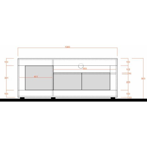 Siena 3 Door Anthracite and Concrete Grey TV Unit - FurniComp