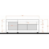 Siena 3 Door Anthracite and Concrete Grey TV Unit - FurniComp