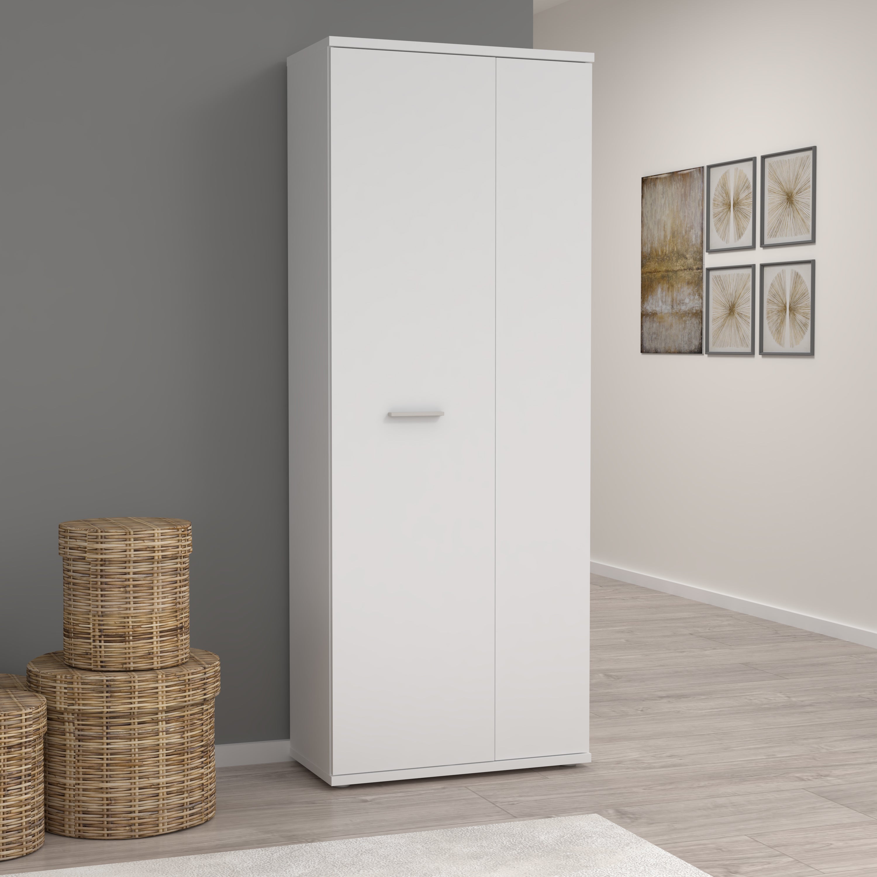 Variant Multipurpose White 2 Door Broom Cupboard | Utility Storage ...