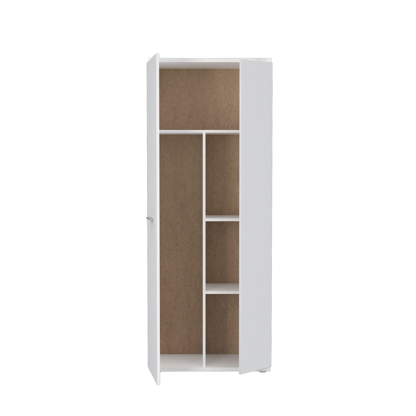 Variant Multipurpose White Tall 2 Door Broom Utility Cupboard - FurniComp