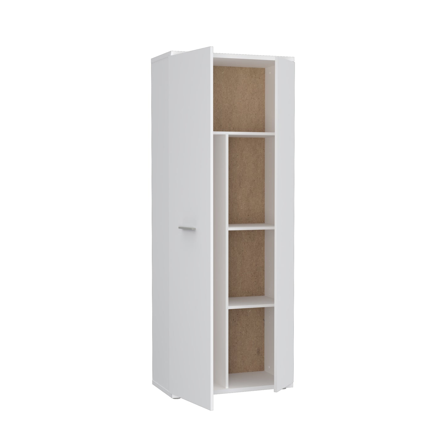 Variant Multipurpose White Tall 2 Door Broom Utility Cupboard - FurniComp