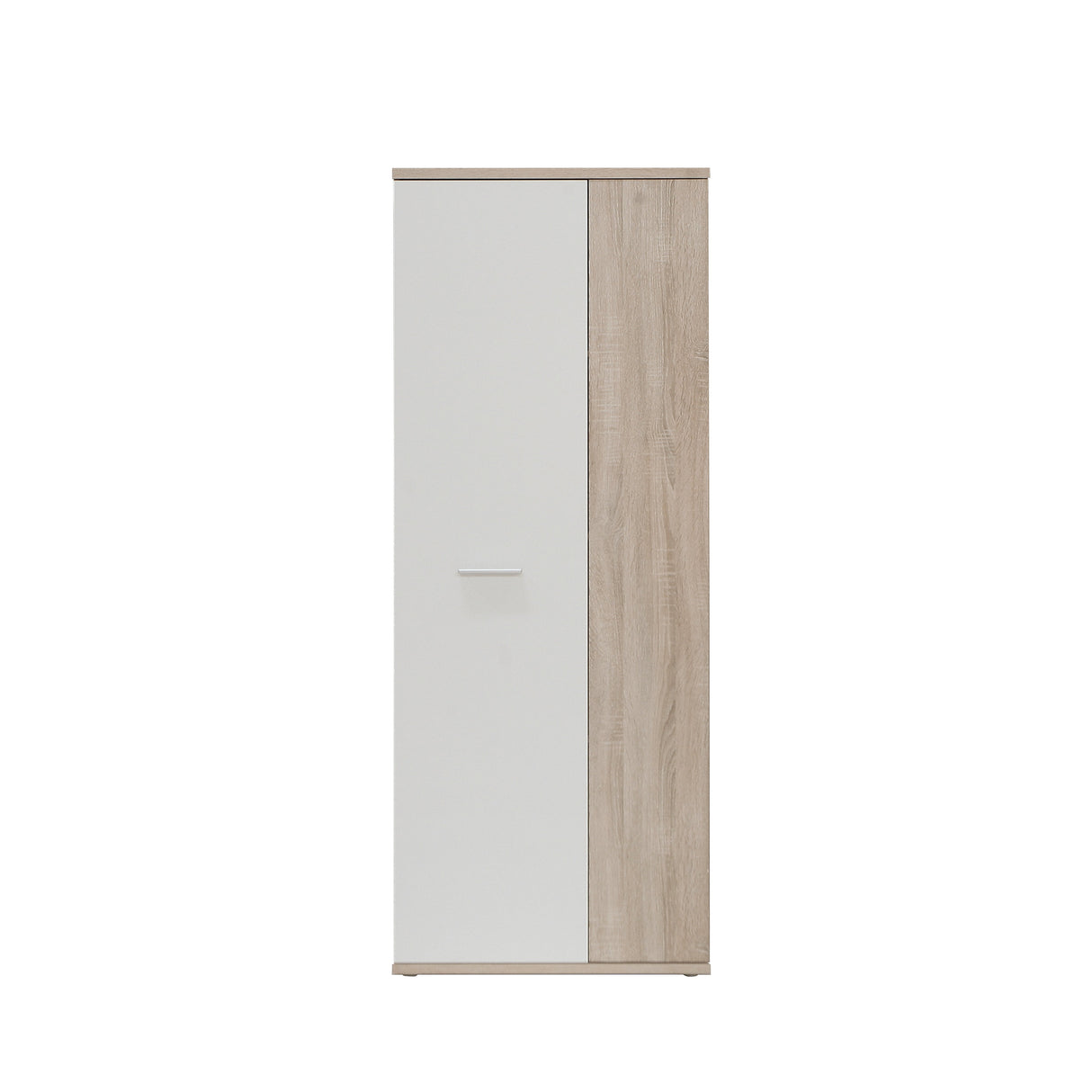 Variant Multipurpose White and Oak Tall 2 Door Broom Utility Cupboard - FurniComp