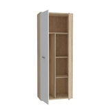 Variant Multipurpose White and Oak Tall 2 Door Broom Utility Cupboard - FurniComp