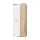 Variant Multipurpose White and Oak Tall 2 Door Utility Shoe Storage Cupboard - FurniComp