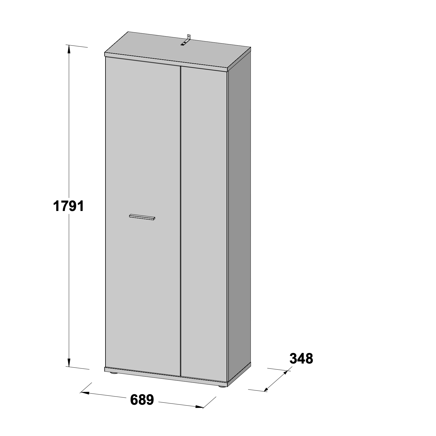 Variant Multipurpose White and Oak Tall 2 Door Storage Utility Cupboard - FurniComp