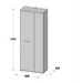 Variant Multipurpose White and Oak Tall 2 Door Broom Utility Cupboard - FurniComp