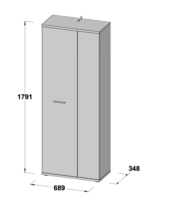 Variant Multipurpose White Tall 2 Door Broom Utility Cupboard - FurniComp