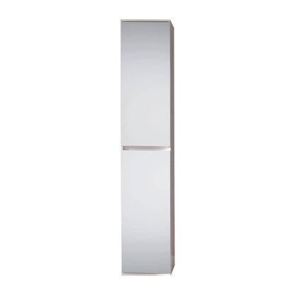 Vida Multipurpose Tall 2 Door Mirrored Storage Utility Cupboard - FurniComp