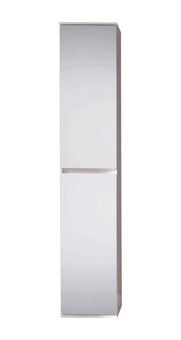 Vida Multipurpose Tall 2 Door Mirrored Storage Utility Cupboard - FurniComp