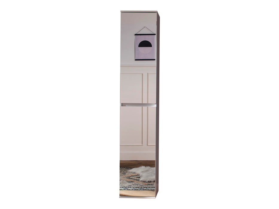 Vida Multipurpose Tall 2 Door Mirrored Storage Utility Cupboard - FurniComp