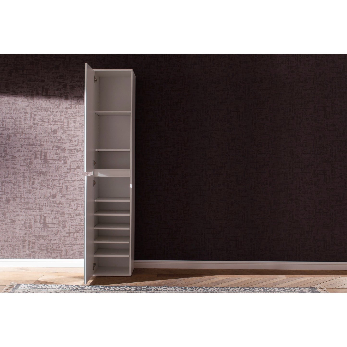 Vida Multipurpose Tall 2 Door Mirrored Storage Utility Cupboard - FurniComp
