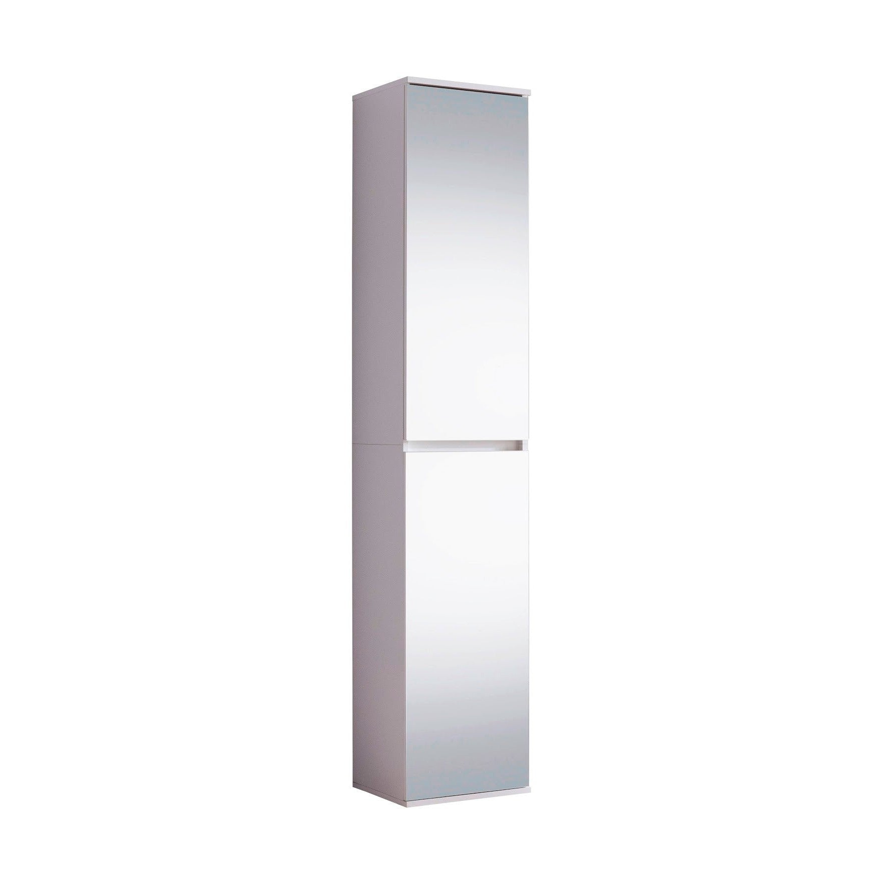 Vida Multipurpose Tall 2 Door Mirrored Storage Utility Cupboard - FurniComp