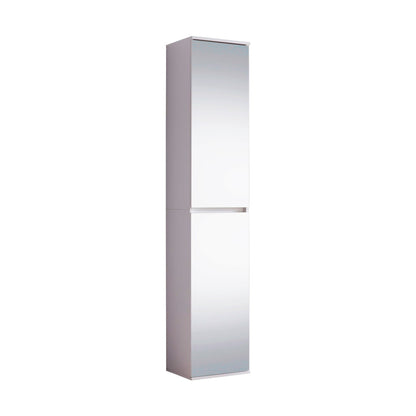Vida Multipurpose Tall 2 Door Mirrored Storage Utility Cupboard - FurniComp