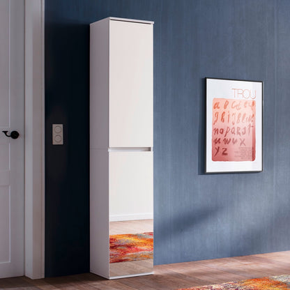 Vida Multipurpose Tall 2 Door Mirrored Storage Utility Cupboard - FurniComp