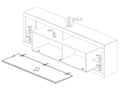 Viola 1 Door 172cm White Gloss and Concrete Grey TV Stand Up To 75 Inch - FurniComp