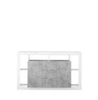 Viola 2 Door 3 Drawer 172cm White Gloss and Concrete Grey Sideboard - FurniComp