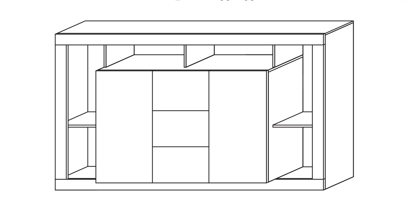 Viola 2 Door 3 Drawer 172cm Mercure Oak Sideboard - FurniComp