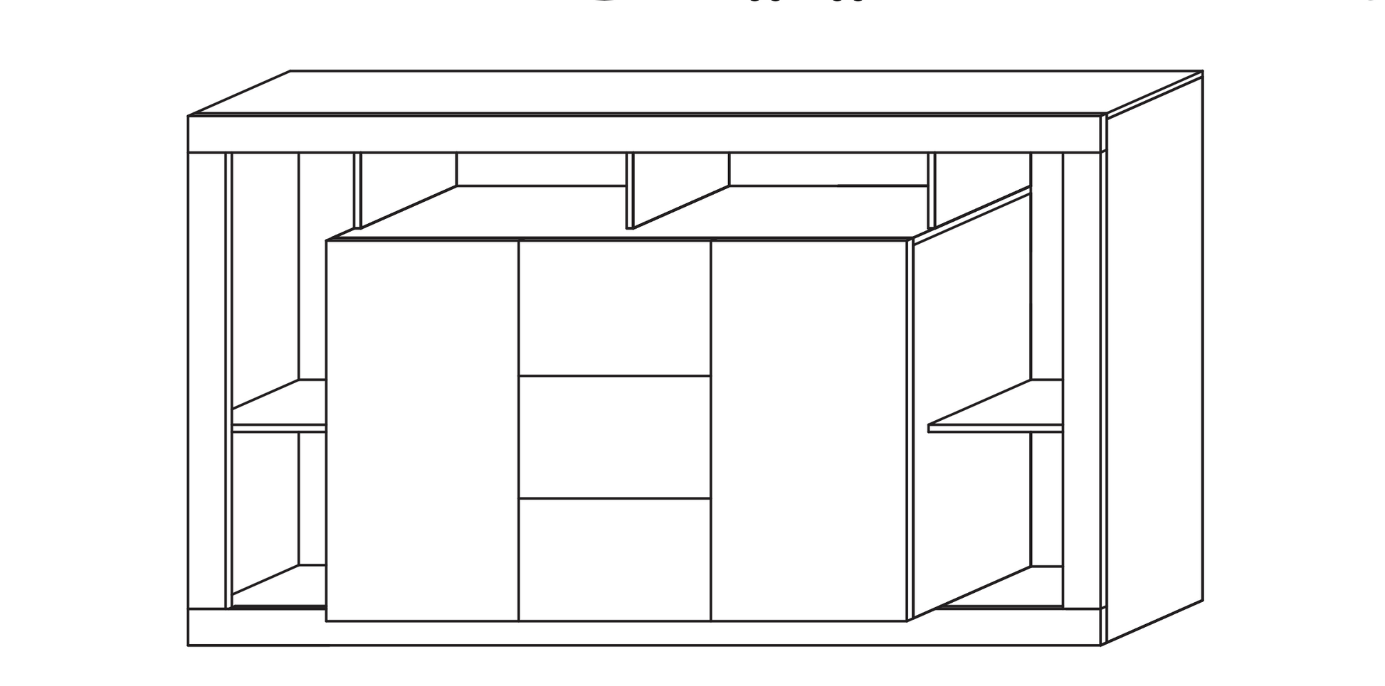 Viola 2 Door 3 Drawer 172cm White Gloss and Concrete Grey Sideboard - FurniComp