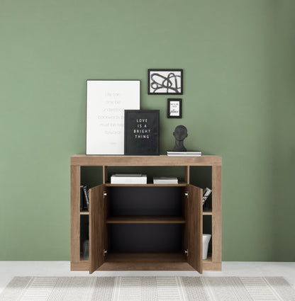 Viola 2 Door Mercure Oak Small Sideboard - FurniComp