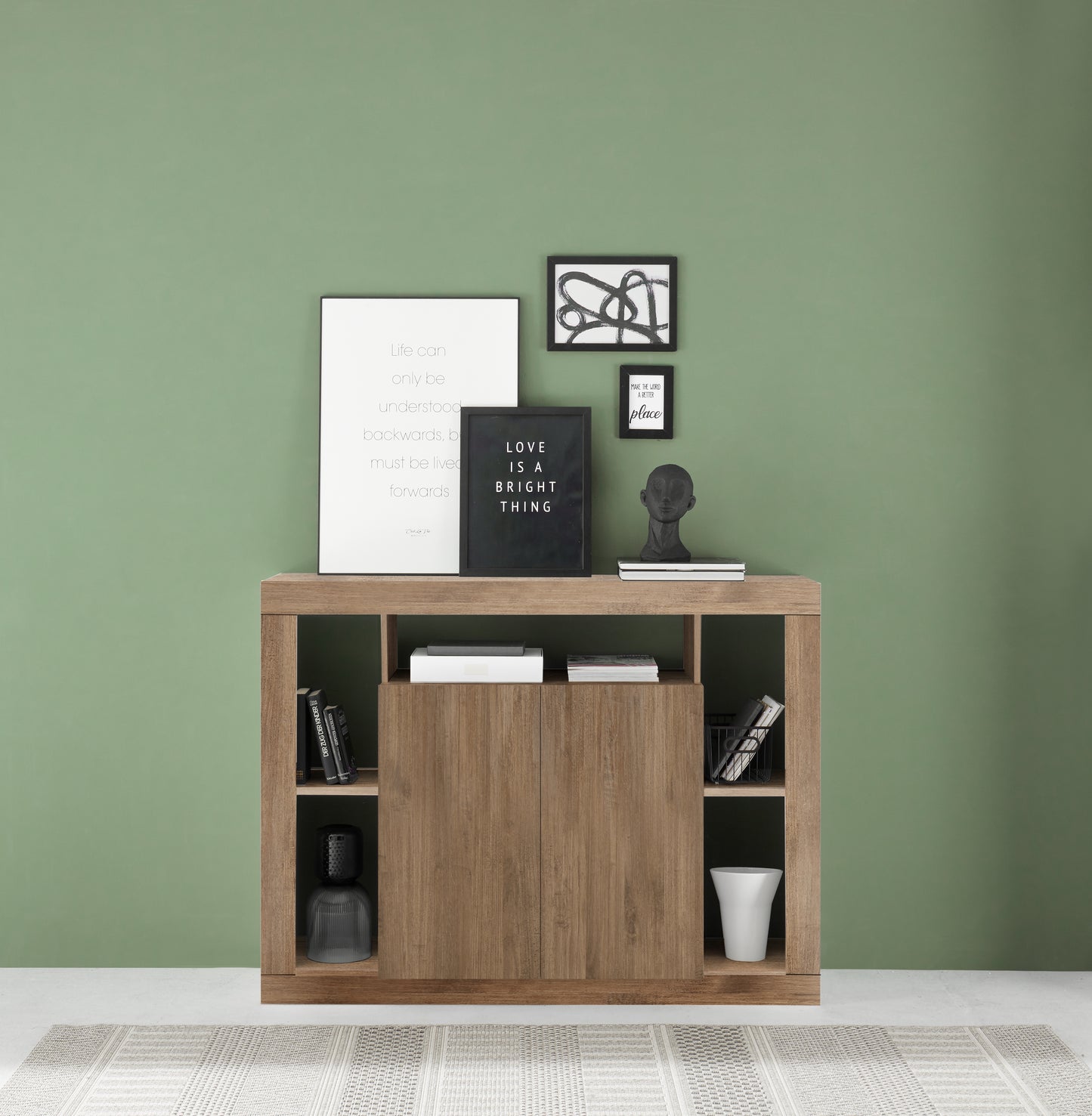 Viola 2 Door Mercure Oak Small Sideboard - FurniComp