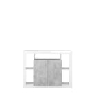 Viola 2 Door White Gloss and Concrete Grey Small Sideboard - FurniComp