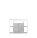 Viola 2 Door White Gloss and Concrete Grey Small Sideboard - FurniComp