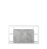 Viola 3 Door 172cm White Gloss and Concrete Grey Sideboard - FurniComp